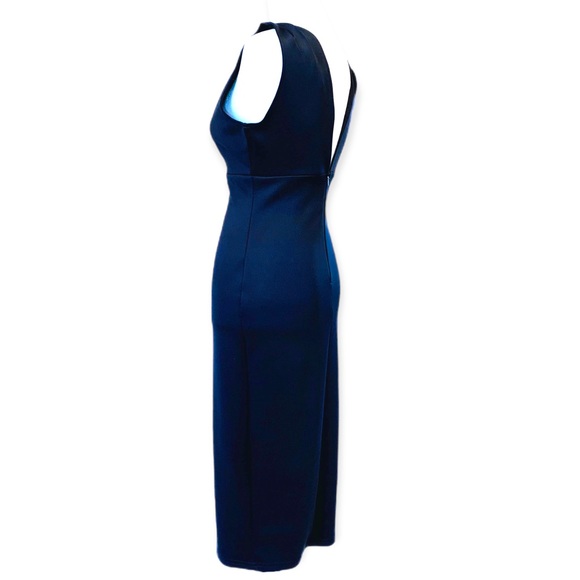 AX Paris | NW Plunge Hourglass Bodycon Midi Dress Navy Size 4 - Picture 8 of 16
